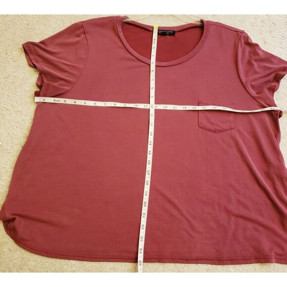 Celebrity Pink Berry Brown Pullover Modal Blend Short Sleeve Top Size 3X EUC - Picture 4 of 6